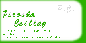 piroska csillag business card